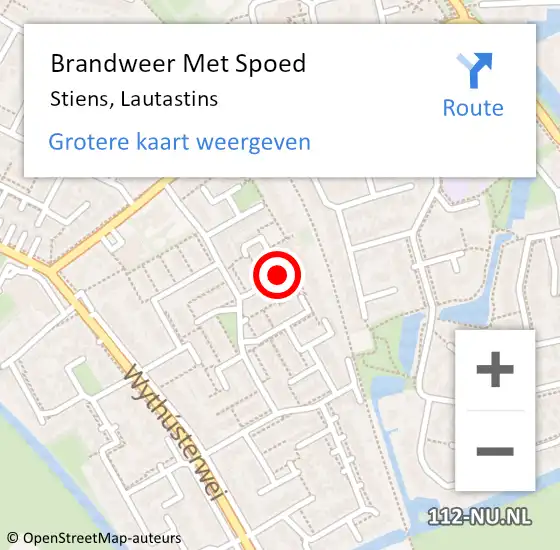 Locatie op kaart van de 112 melding: Brandweer Met Spoed Naar Stiens, Lautastins op 8 augustus 2018 19:30