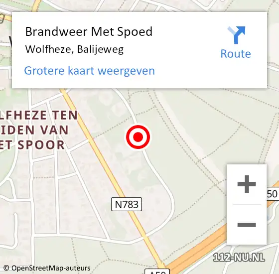 Locatie op kaart van de 112 melding: Brandweer Met Spoed Naar Wolfheze, Balijeweg op 8 augustus 2018 20:09