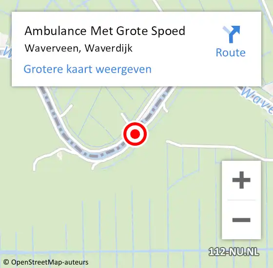 Locatie op kaart van de 112 melding: Ambulance Met Grote Spoed Naar Waverveen, Waverdijk op 8 augustus 2018 20:14