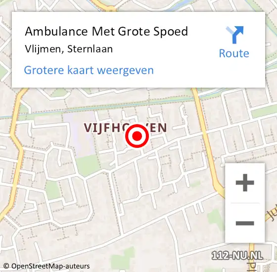 Locatie op kaart van de 112 melding: Ambulance Met Grote Spoed Naar Vlijmen, Sternlaan op 9 augustus 2018 08:14