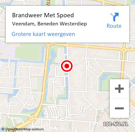 Locatie op kaart van de 112 melding: Brandweer Met Spoed Naar Veendam, Beneden Westerdiep op 9 augustus 2018 08:33