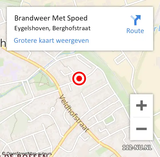 Locatie op kaart van de 112 melding: Brandweer Met Spoed Naar Eygelshoven, Berghofstraat op 9 augustus 2018 09:21