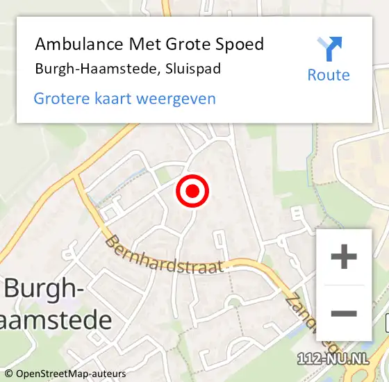 Locatie op kaart van de 112 melding: Ambulance Met Grote Spoed Naar Burgh-Haamstede, Sluispad op 9 augustus 2018 09:57