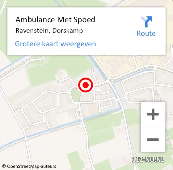 Locatie op kaart van de 112 melding: Ambulance Met Spoed Naar Ravenstein, Dorskamp op 9 augustus 2018 17:38