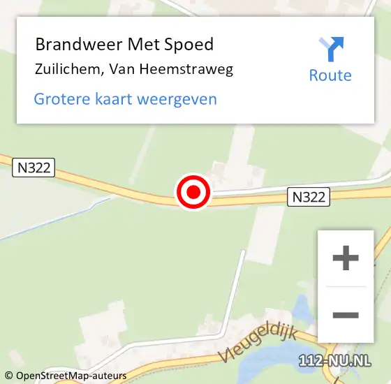 Locatie op kaart van de 112 melding: Brandweer Met Spoed Naar Zuilichem, Van Heemstraweg op 9 augustus 2018 20:13