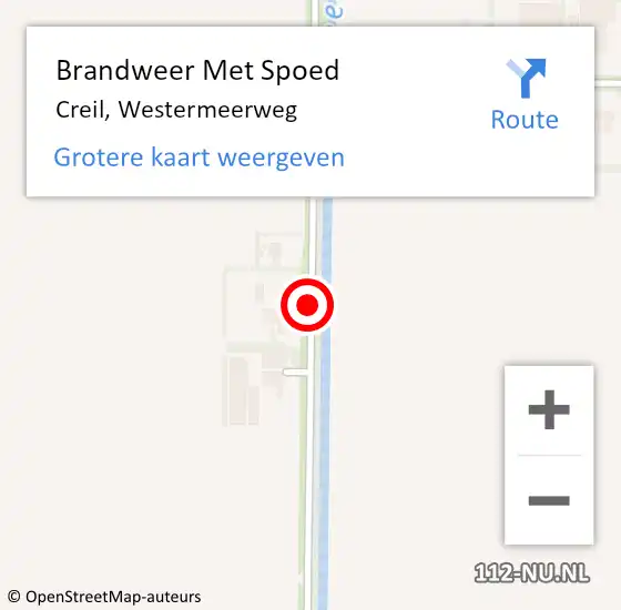 Locatie op kaart van de 112 melding: Brandweer Met Spoed Naar Creil, Westermeerweg op 9 augustus 2018 22:26