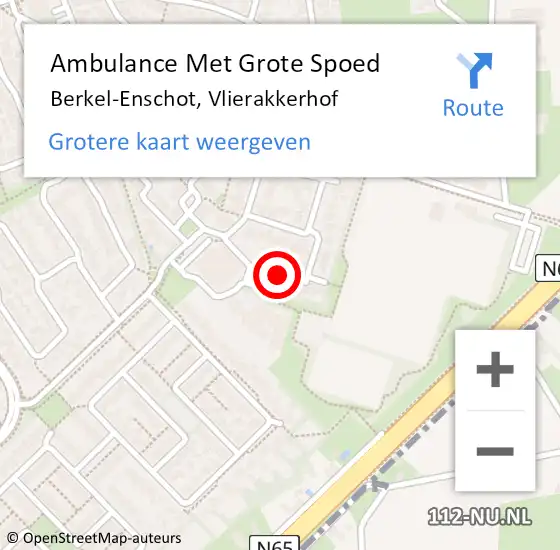 Locatie op kaart van de 112 melding: Ambulance Met Grote Spoed Naar Berkel-Enschot, Vlierakkerhof op 9 augustus 2018 22:30