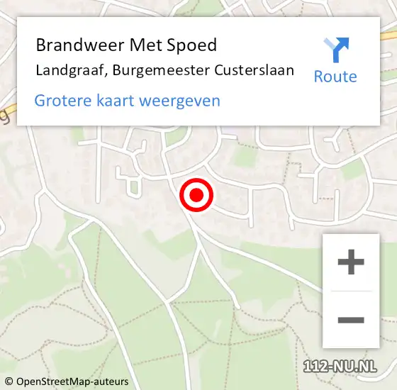 Locatie op kaart van de 112 melding: Brandweer Met Spoed Naar Landgraaf, Burgemeester Custerslaan op 9 augustus 2018 22:44