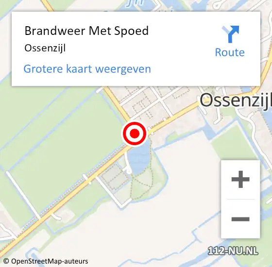 Locatie op kaart van de 112 melding: Brandweer Met Spoed Naar Ossenzijl op 9 augustus 2018 23:35