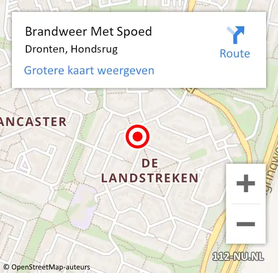 Locatie op kaart van de 112 melding: Brandweer Met Spoed Naar Dronten, Hondsrug op 10 augustus 2018 00:22