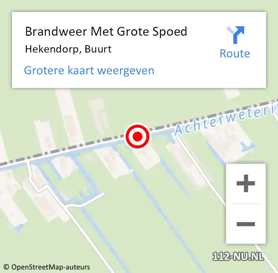 Locatie op kaart van de 112 melding: Brandweer Met Grote Spoed Naar Hekendorp, Buurt op 10 augustus 2018 01:52