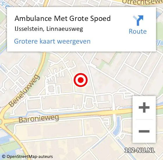 Locatie op kaart van de 112 melding: Ambulance Met Grote Spoed Naar IJsselstein, Linnaeusweg op 10 augustus 2018 02:44