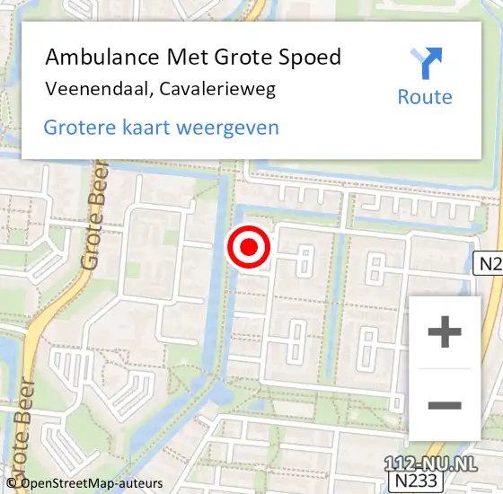 Locatie op kaart van de 112 melding: Ambulance Met Grote Spoed Naar Veenendaal, Cavalerieweg op 10 augustus 2018 03:21