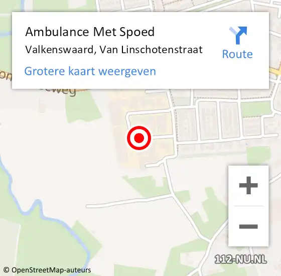 Locatie op kaart van de 112 melding: Ambulance Met Spoed Naar Valkenswaard, Van Linschotenstraat op 10 augustus 2018 10:50