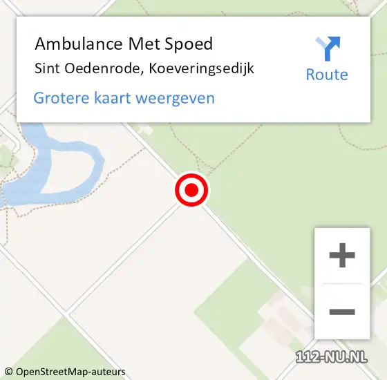 Locatie op kaart van de 112 melding: Ambulance Met Spoed Naar Sint Oedenrode, Koeveringsedijk op 10 augustus 2018 11:03