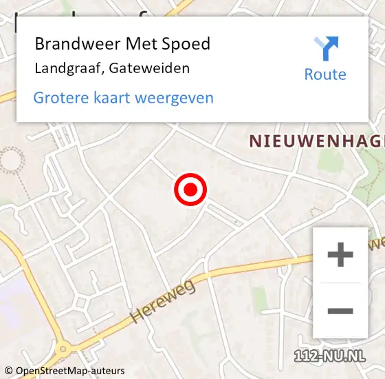 Locatie op kaart van de 112 melding: Brandweer Met Spoed Naar Landgraaf, Gateweiden op 10 augustus 2018 11:53