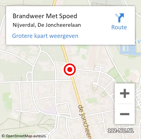 Locatie op kaart van de 112 melding: Brandweer Met Spoed Naar Nijverdal, De Joncheerelaan op 10 augustus 2018 12:42