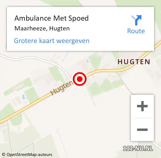 Locatie op kaart van de 112 melding: Ambulance Met Spoed Naar Maarheeze, Hugten op 10 augustus 2018 13:28