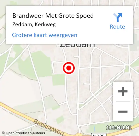 Locatie op kaart van de 112 melding: Brandweer Met Grote Spoed Naar Zeddam, Kerkweg op 5 maart 2014 16:19