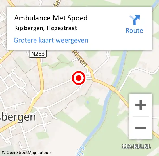 Locatie op kaart van de 112 melding: Ambulance Met Spoed Naar Rijsbergen, Hogestraat op 10 augustus 2018 16:00