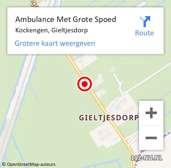Locatie op kaart van de 112 melding: Ambulance Met Grote Spoed Naar Kockengen, Gieltjesdorp op 10 augustus 2018 16:12
