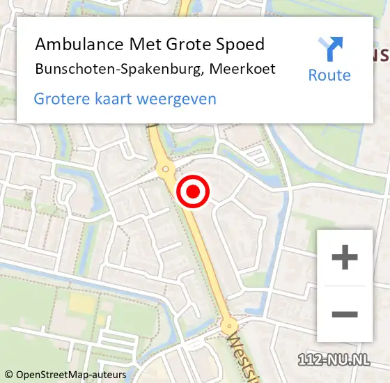 Locatie op kaart van de 112 melding: Ambulance Met Grote Spoed Naar Bunschoten-Spakenburg, Meerkoet op 10 augustus 2018 17:44