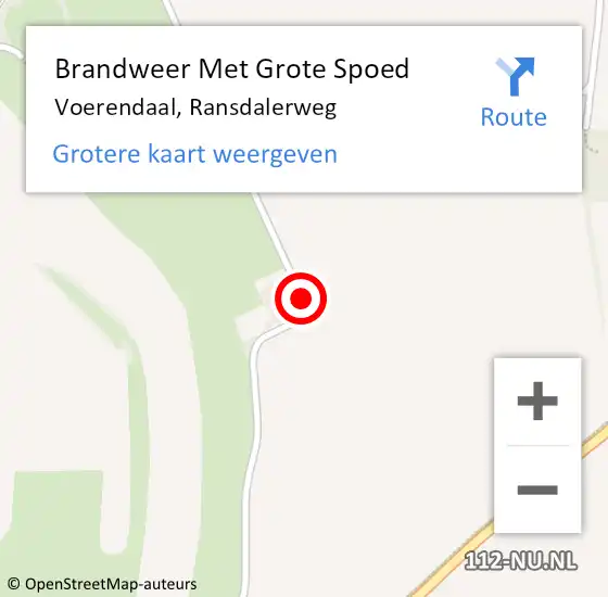 Locatie op kaart van de 112 melding: Brandweer Met Grote Spoed Naar Voerendaal, Ransdalerweg op 10 augustus 2018 20:16