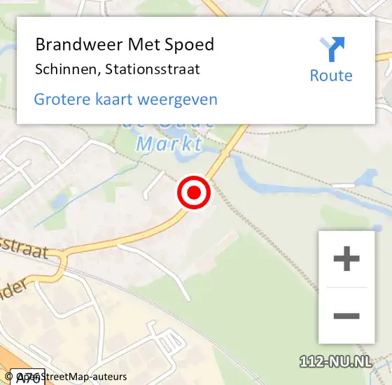 Locatie op kaart van de 112 melding: Brandweer Met Spoed Naar Schinnen, Stationsstraat op 10 augustus 2018 21:26