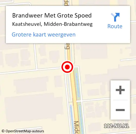 Locatie op kaart van de 112 melding: Brandweer Met Grote Spoed Naar Kaatsheuvel, Midden-Brabantweg op 10 augustus 2018 23:13