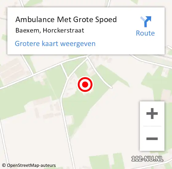 Locatie op kaart van de 112 melding: Ambulance Met Grote Spoed Naar Baexem, Horckerstraat op 7 september 2013 11:44