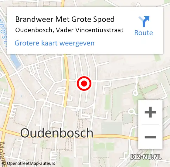 Locatie op kaart van de 112 melding: Brandweer Met Grote Spoed Naar Oudenbosch, Vader Vincentiusstraat op 5 maart 2014 17:22