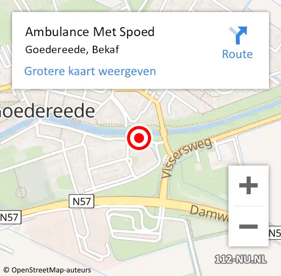 Locatie op kaart van de 112 melding: Ambulance Met Spoed Naar Goedereede, Bekaf op 11 augustus 2018 02:35