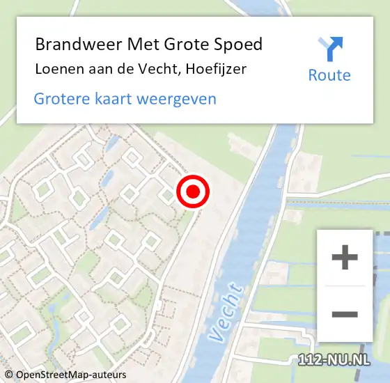 Locatie op kaart van de 112 melding: Brandweer Met Grote Spoed Naar Loenen aan de Vecht, Hoefijzer op 11 augustus 2018 10:13