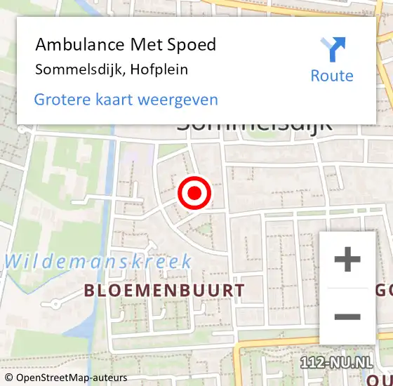 Locatie op kaart van de 112 melding: Ambulance Met Spoed Naar Sommelsdijk, Hofplein op 11 augustus 2018 10:23