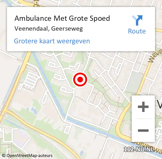 Locatie op kaart van de 112 melding: Ambulance Met Grote Spoed Naar Veenendaal, Geerseweg op 11 augustus 2018 13:09