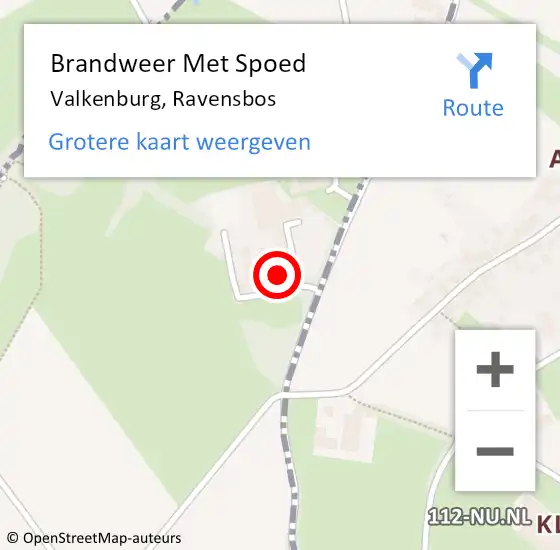 Locatie op kaart van de 112 melding: Brandweer Met Spoed Naar Valkenburg, Ravensbos op 11 augustus 2018 14:13