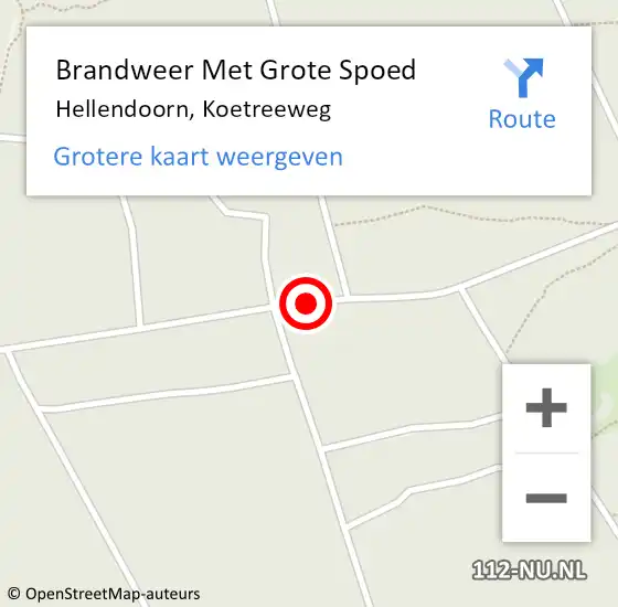 Locatie op kaart van de 112 melding: Brandweer Met Grote Spoed Naar Hellendoorn, Koetreeweg op 11 augustus 2018 16:31