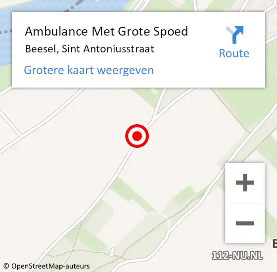 Locatie op kaart van de 112 melding: Ambulance Met Grote Spoed Naar Beesel, Sint Antoniusstraat op 11 augustus 2018 16:50