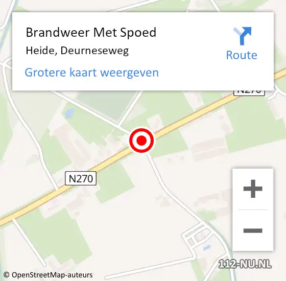 Locatie op kaart van de 112 melding: Brandweer Met Spoed Naar Heide, Deurneseweg op 11 augustus 2018 19:24