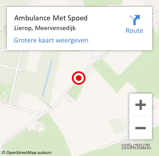 Locatie op kaart van de 112 melding: Ambulance Met Spoed Naar Lierop, Meervensedijk op 11 augustus 2018 19:39