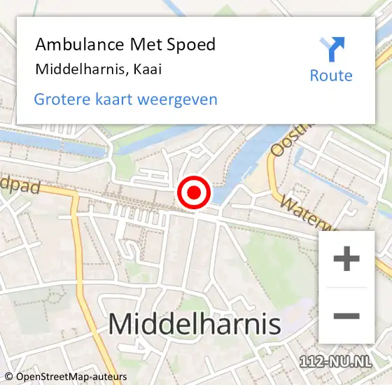 Locatie op kaart van de 112 melding: Ambulance Met Spoed Naar Middelharnis, Kaai op 11 augustus 2018 19:59