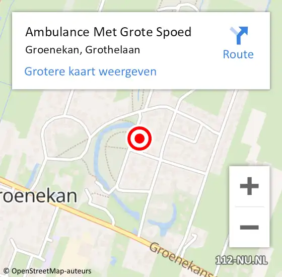 Locatie op kaart van de 112 melding: Ambulance Met Grote Spoed Naar Groenekan, Grothelaan op 11 augustus 2018 21:18