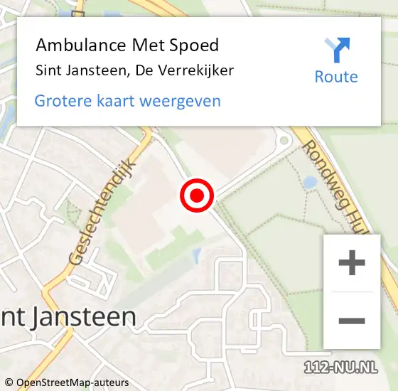 Locatie op kaart van de 112 melding: Ambulance Met Spoed Naar Sint Jansteen, De Verrekijker op 11 augustus 2018 21:36