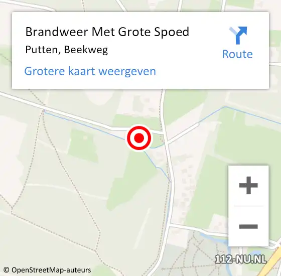 Locatie op kaart van de 112 melding: Brandweer Met Grote Spoed Naar Putten, Beekweg op 5 maart 2014 18:50