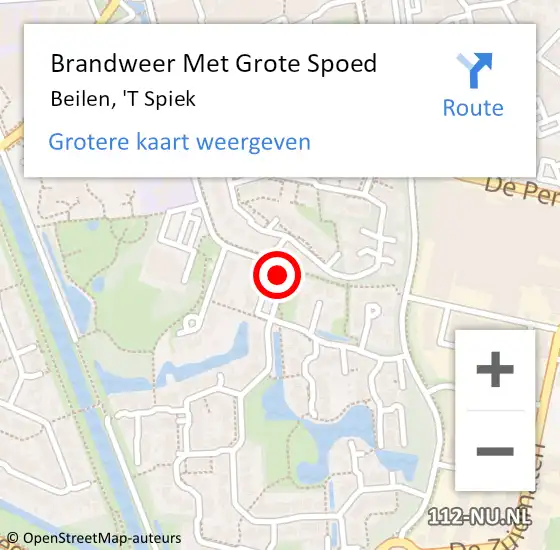 Locatie op kaart van de 112 melding: Brandweer Met Grote Spoed Naar Beilen, 'T Spiek op 11 augustus 2018 23:18