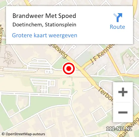 Locatie op kaart van de 112 melding: Brandweer Met Spoed Naar Doetinchem, Stationsplein op 11 augustus 2018 23:25