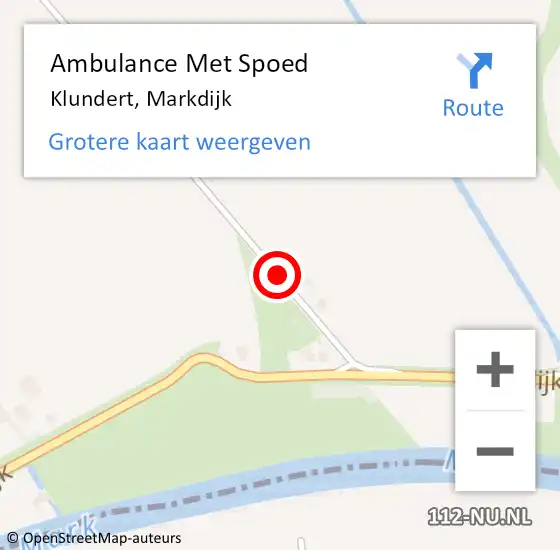 Locatie op kaart van de 112 melding: Ambulance Met Spoed Naar Klundert, Markdijk op 11 augustus 2018 23:38