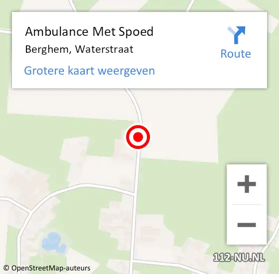 Locatie op kaart van de 112 melding: Ambulance Met Spoed Naar Berghem, Waterstraat op 12 augustus 2018 00:05