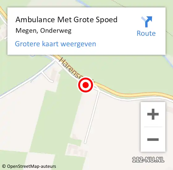 Locatie op kaart van de 112 melding: Ambulance Met Grote Spoed Naar Megen, Onderweg op 12 augustus 2018 01:08