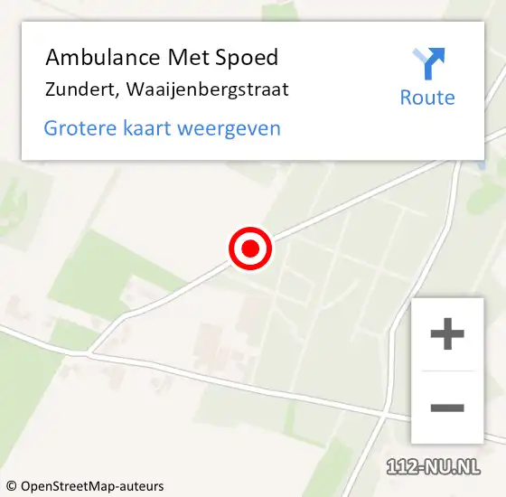 Locatie op kaart van de 112 melding: Ambulance Met Spoed Naar Zundert, Waaijenbergstraat op 12 augustus 2018 03:43